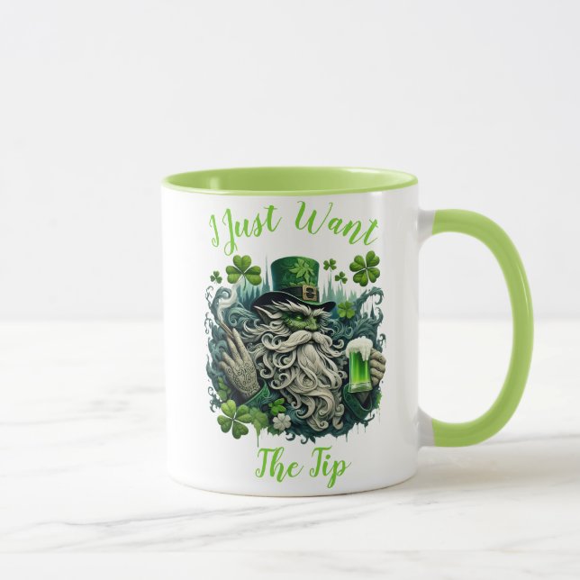 Caneca Leprechaun Whimsic Salvando Um Frio (Direita)