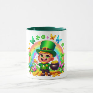 Caneca Leprichão Mágico do Arco-íris com Ouro