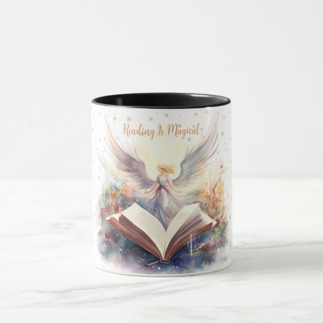 Caneca Ler é Design de Floco de Neve Mágico (Centro)
