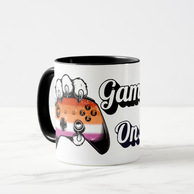 Caneca Lesbian Pride Game On Tiger Paw Controller Mug 26 (Frente Esquerda)