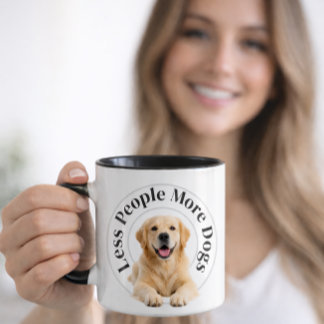 Caneca Less People, More Dogs – Minimalist Dog Lover