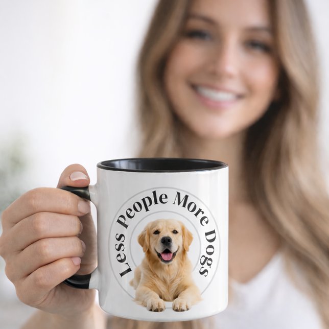 Caneca Less People, More Dogs – Minimalist Dog Lover (Criador carregado)