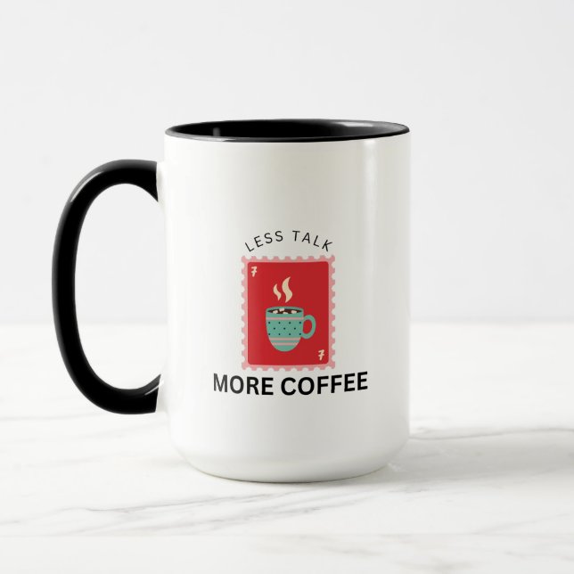 Caneca Less Talk More Coffee Stamp Illustration (Esquerda)