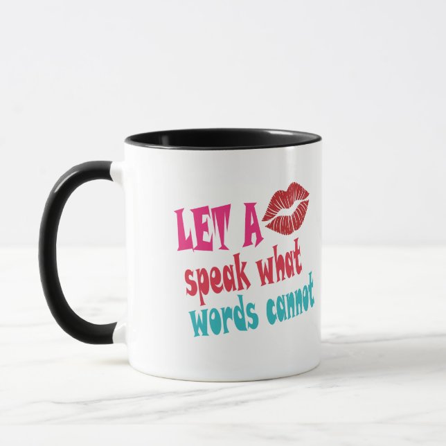 Caneca Let a kiss speak what words cannotT-Shirt (Esquerda)