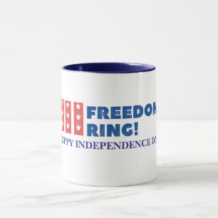 Caneca "Let Freedom Ring" Stars Patriótico Personalizado