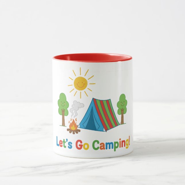 Caneca Let’s Go Camping Kids Crayon Tent Art (Centro)