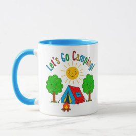 Caneca Let’s Go Camping Kids Drawing Design