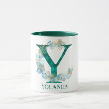 Letra aquosa e Monograma Dourado Letra Y