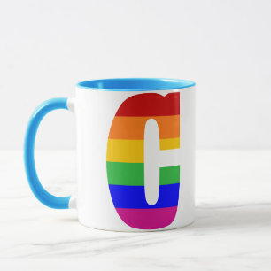 Caneca Letra arco-íris C