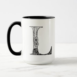 Caneca Letra botânica L Mug, Arte de Elizabeth Sampson
