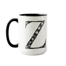 Letra botânica Z Mug, Arte de Elizabeth Sampson
