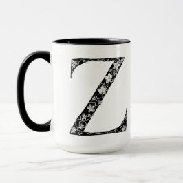 Caneca Letra botânica Z Mug, Arte de Elizabeth Sampson