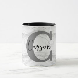 Caneca Letra C Monograma de Mármore Moderna e Clássica