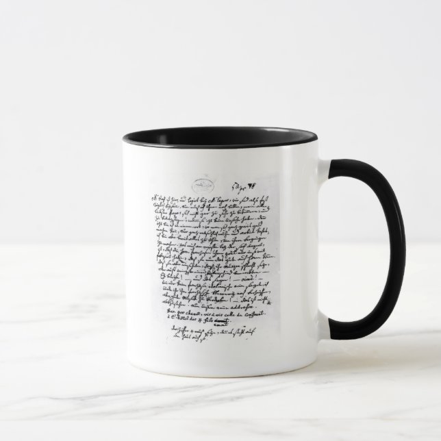 Caneca Letra de Mozart a seu pai, o 5 de abril (Direita)