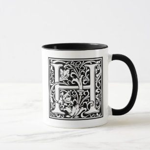 Caneca Letra decorativa "H" inicial