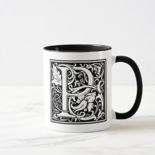 Caneca Letra decorativa "P" inicial