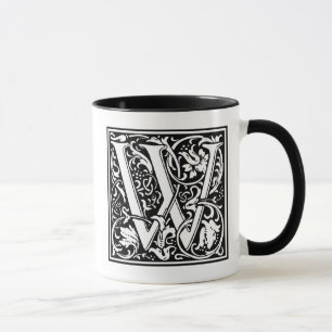 Caneca Letra Decorativa "W" inicial