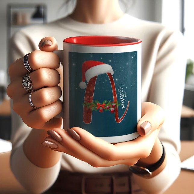 Caneca Letra feliz de natal _A_ Mug (Criador carregado)
