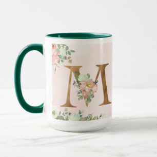 Caneca Letra floral 'M' Mug