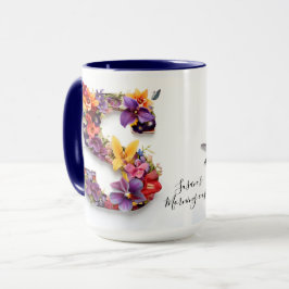 Caneca Letra Floral Personalizada S