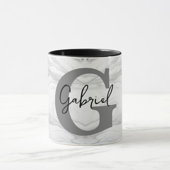 Caneca Letra G de Monograma de Mármore Moderno e Clássico (Centro)
