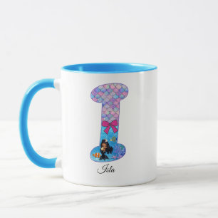 Caneca Letra I do Alfabeto de Sereia Personalizada
