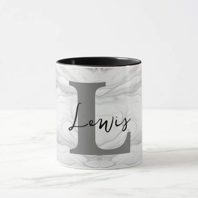 Caneca Letra Monograma L em Mármore Moderna e Clássica (Centro)