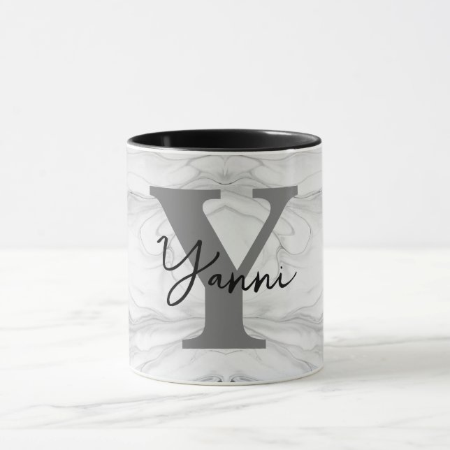 Caneca Letra Monograma Y em Mármore Moderna e Clássica (Centro)