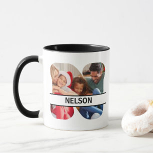 Caneca Letra 'N' personalizada com foto e nome