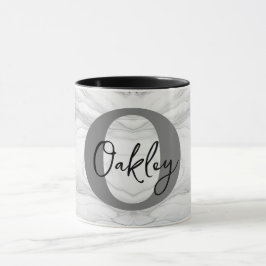 Caneca Letra O Monograma de Mármore Moderna e Clássica