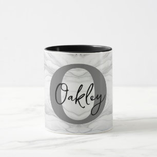 Caneca Letra O Monograma de Mármore Moderna e Clássica