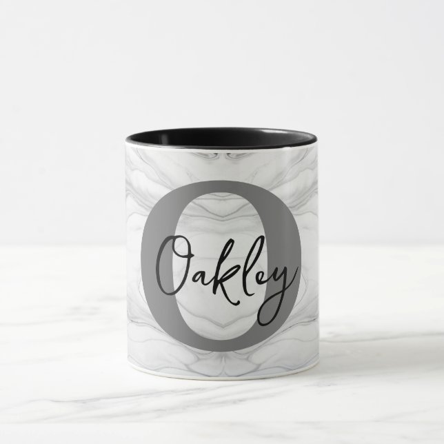 Caneca Letra O Monograma de Mármore Moderna e Clássica (Centro)