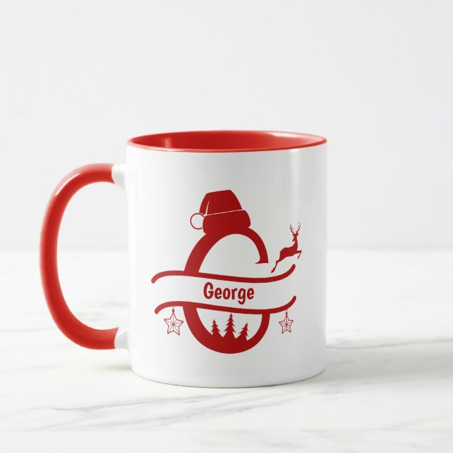 Caneca Letra personalizada G Nome Monograma Mug (Esquerda)