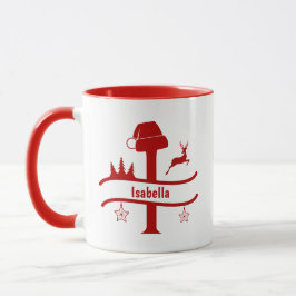 Caneca Letra Personalizada I Nome Monograma Mug