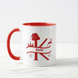 Caneca Letra personalizada K Nome Monograma Mug