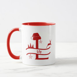 Caneca Letra personalizada L Nome Monograma Mug