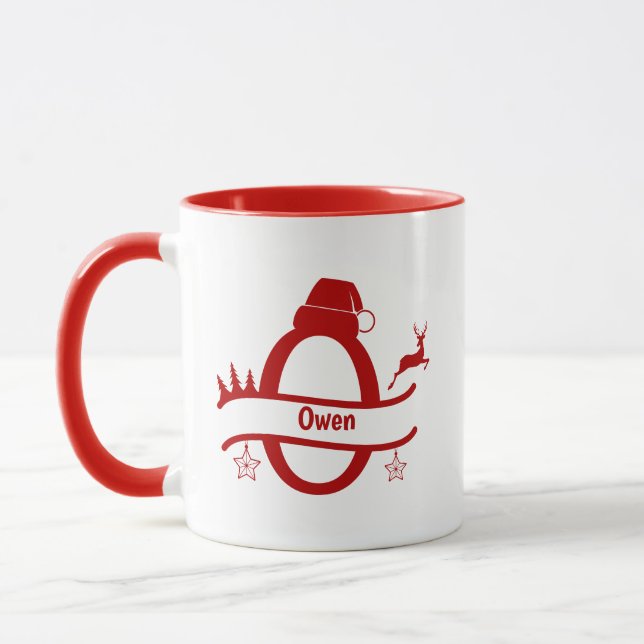 Caneca Letra Personalizada O Nome Monograma Mug (Esquerda)