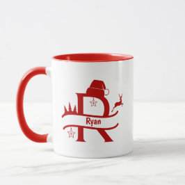 Caneca Letra personalizada R Nome Monograma Mug