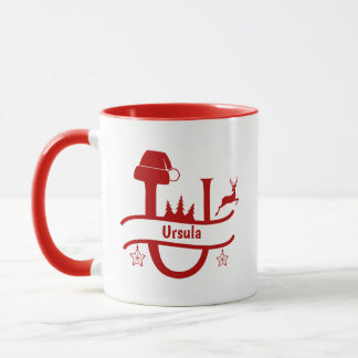 Caneca Letra Personalizada U Nome Monograma Monograma Mug
