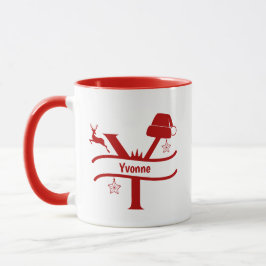Caneca Letra personalizada Y Nome Monograma Mug
