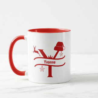 Caneca Letra personalizada Y Nome Monograma Mug
