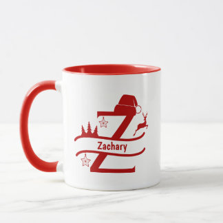 Caneca Letra personalizada Z Nome Monograma Mug