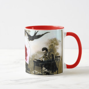 CANECA LETRA ROMÂNTICA DO NAMORADOS, MONOGRAMA DE SEAL DE