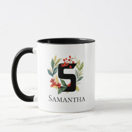 Caneca Letra S Monograma Verruga de Natal Inicial