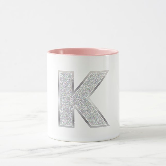 Caneca Letra Silver Glitter K (Centro)