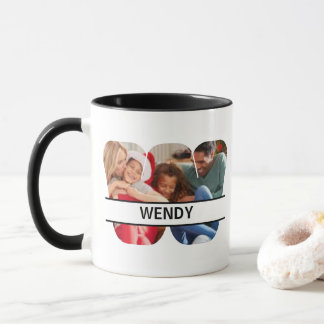 Caneca Letra 'W' com Foto e Nome Personalizados