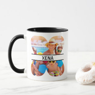 Caneca Letra 'X' com Foto e Nome Personalizados