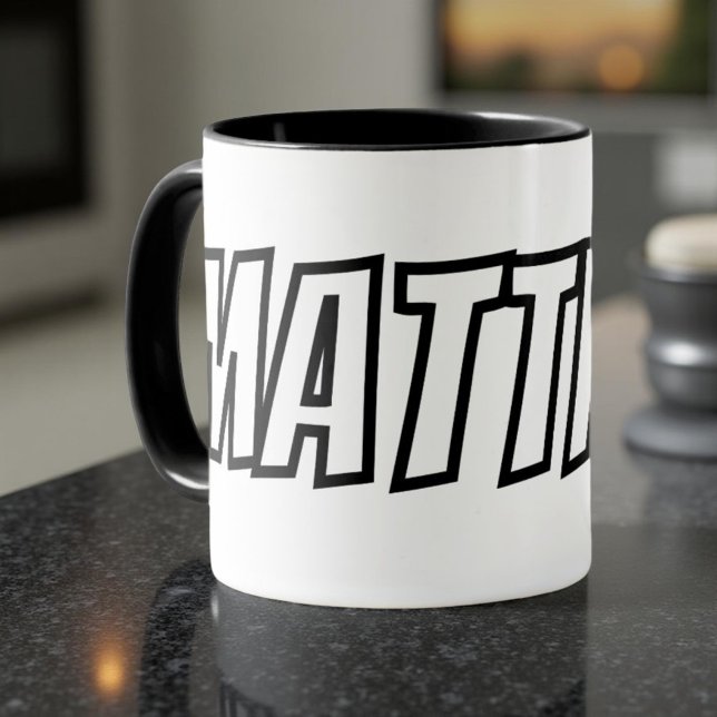 Caneca Letras Grandes Nome Simples Moderno Resfriado (Criador carregado)
