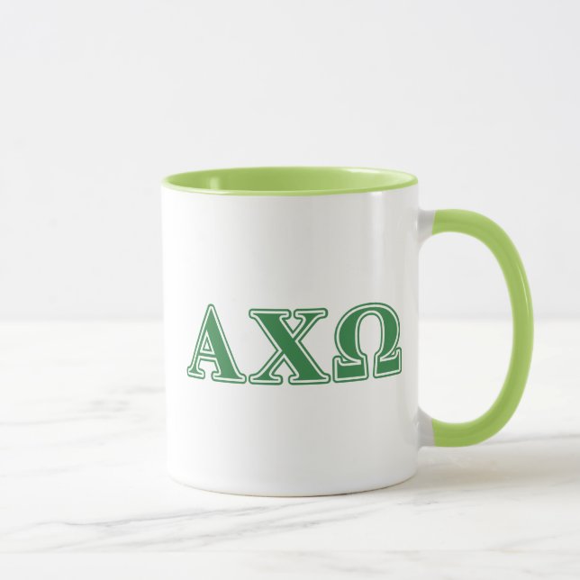 Caneca Letras Verdes da Alpha Chi Omega (Direita)