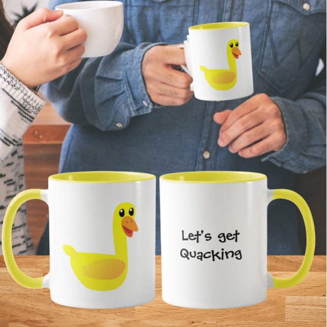 Caneca Let's get Quacking Duck Humor (Criador carregado)